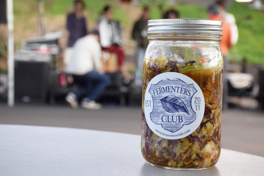 Visitors to the fifth annual San Diego Fermentation Festival in Encinitas on Feb. 17 could sample foods such as pickled cabbage by the Fermenters Club, which held the event at Leichtag Commons. (Photo by Lauren J. Mapp)