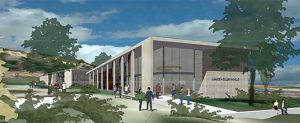 An architect’s rendering shows what the new Student Services and Administration building might look like at MiraCosta College’s San Elijo campus in Cardiff. (Little Diversified Architectural Consulting)