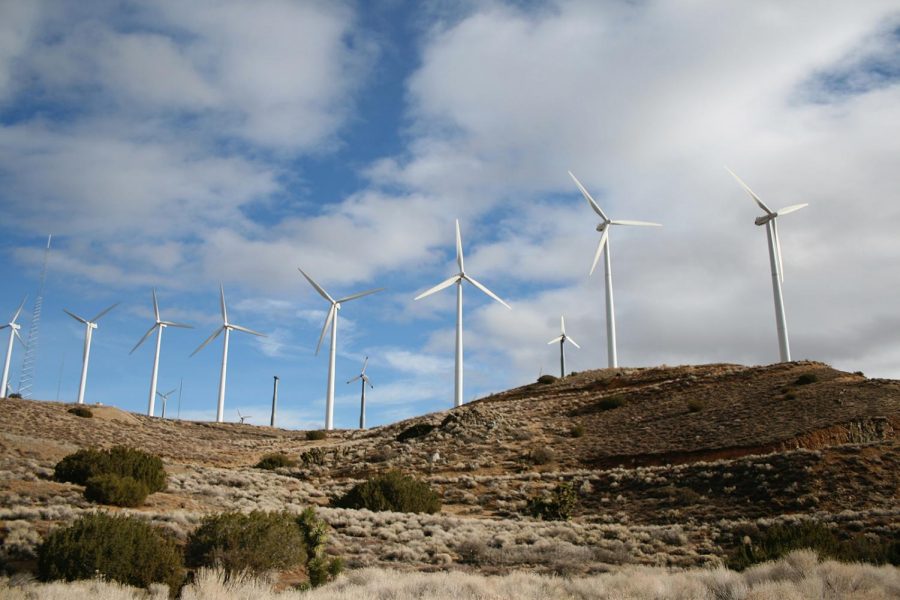 Windmills generating power in Mojave. (Photo by Shawn Bagley, Unsplash)