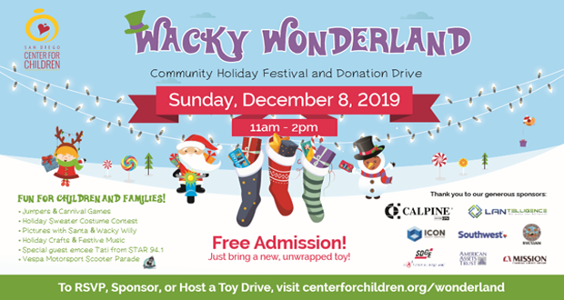 San Diego Center for Children to Hold Annual Wacky Wonderland - December 8, 2019