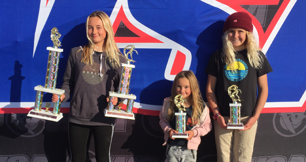 Skylie Knowles 1st GU18, 2nd GU16
Blossom Depesa 6th GU10
Taylor Cunnintham 5th GU4
(Photo courtesy: Carolyn Krammer-WSA)