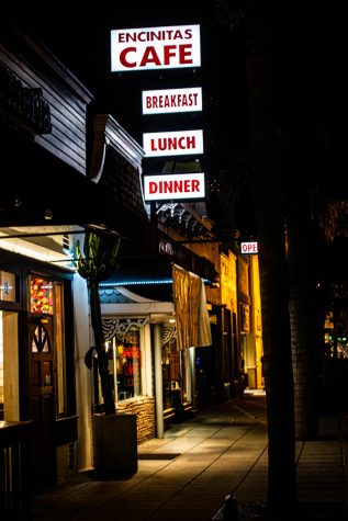 Encinitas Cafe, pictured Thursday, March 19, is among businesses that have closed fully or partially under California’s stay-at-home order. (Photo by Jen Acosta)