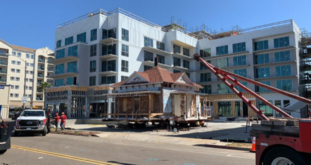 Top Gun house being move to its permanent home at the Oceanside Beach Resorts (Photo courtesy: Visit Oceanside)