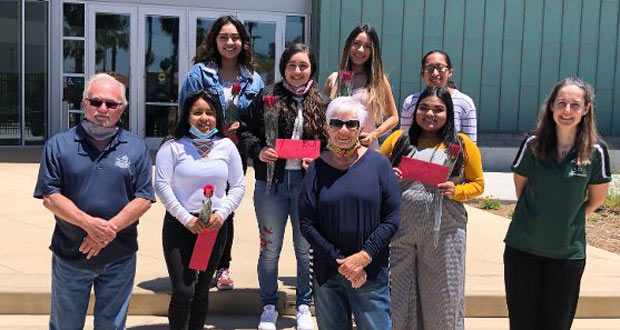 Pictured  are the winners and, in the foreground, their OHS advisor Katrina Stone (on right) with Bruce Zahn and Kathy Chan representing Civitan. (Courtesy photo)