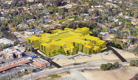 An Encinitas Residents for Responsible Development rendering shows the placement of the proposed Encinitas Boulevard Apartments in Olivenhain. (ERRD image)