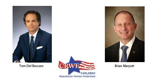 Carlsbad Republican Women Welcome Author Tom Del Beccaro and Congressional Candidate Brian Maryott-January 26