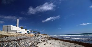 The Encina Power Station in Carlsbad, pictured July 18, 2019, has been considered a community landmark at the beach and at a distance. (Photo by Heather Broccard-Bell, iStock Getty Images)