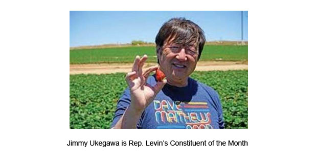 Jimmy Ukegawa is Rep. Levin’s Constituent of the Month