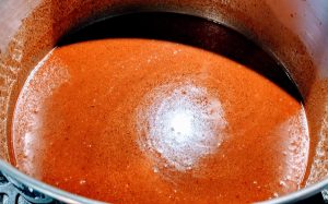 Add Mexican cheese blend and melt to make this homemade enchilada sauce into a dip. (Photo by Laura Woolfrey Macklem)