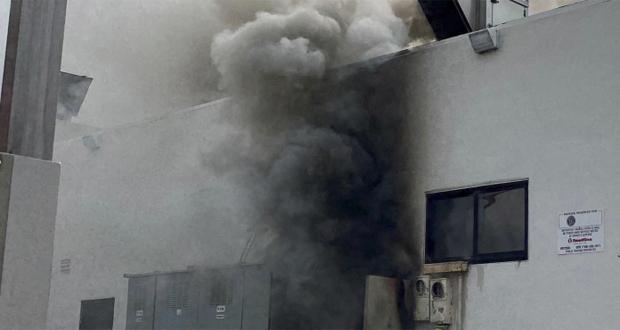 Smoke pours from the rear of Benito’s Pizza Café at 610 Mission Ave (Photo courtesy OFD)