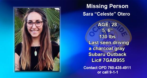 Missing Person at Risk- Sara Celeste Otero- Updated