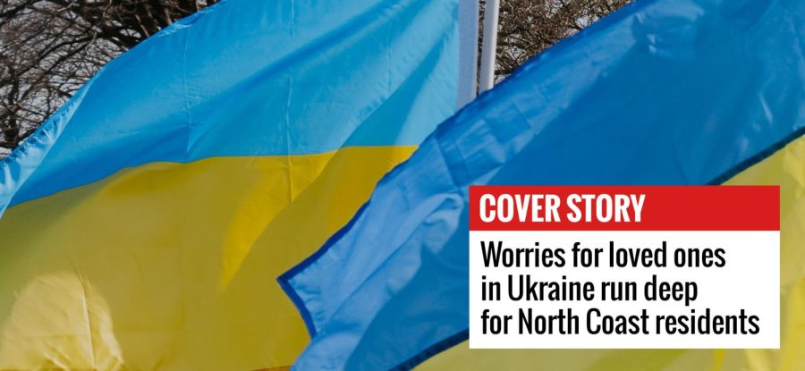 Ukrainian flags are shown during an anti-invasion protest near the White House in Washington, D.C., on Feb. 26. (Photo by Yohan Marion via Unsplash)