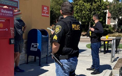 California Department of Alcoholic Beverage Control officers issue citations in Carlsbad on Saturday, March 12. (ABC photo)