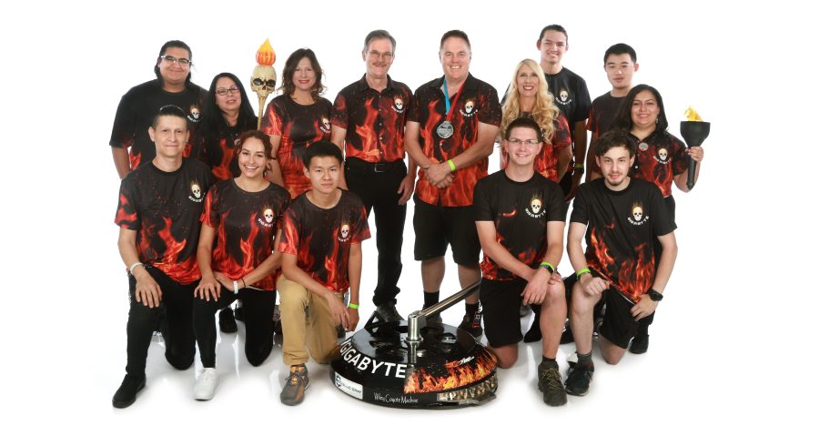 Oceanside “BattleBots” team Gigabyte, led by John Mladenik (center right), started as a hobby project 20 years ago and has grown into a major contender in the televised sport on the Discovery Channel. (BattleBots photo)