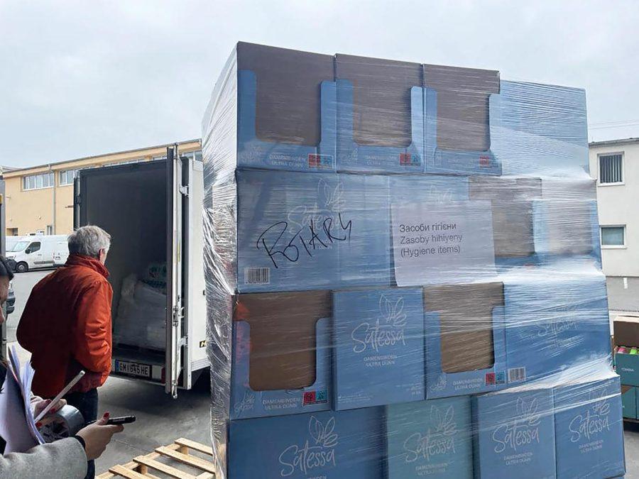 The Encinitas Rotary Club received this photo of supplies purchased for Ukrainian refugees thanks to donations from its fundraising efforts. (Rotary Club photo)