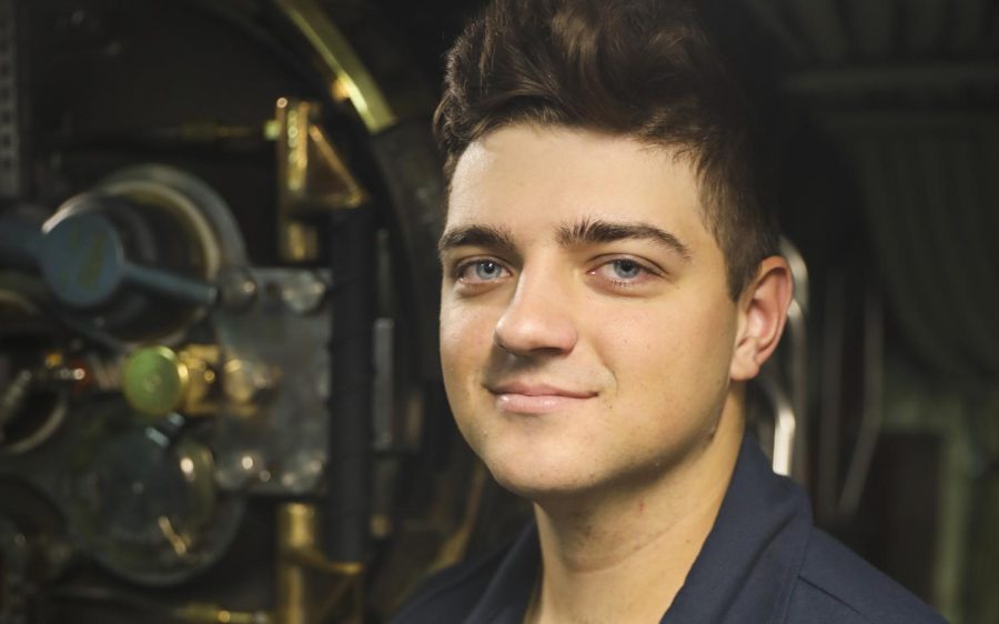 Navy Seaman Cameron Ewig, a Fallbrook native, serves aboard the USS Annapolis. (Navy photo)