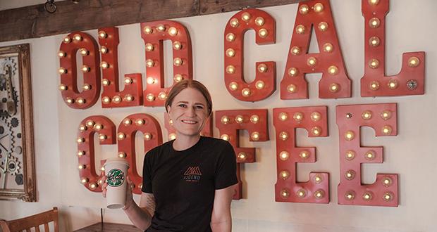 Old Cal Coffee Co. co-owner Erin Nenow, pictured in the San Marcos shop on Aug. 24, says she works to build a cool, comforting environment for customers. (Photo by Jen Acosta)