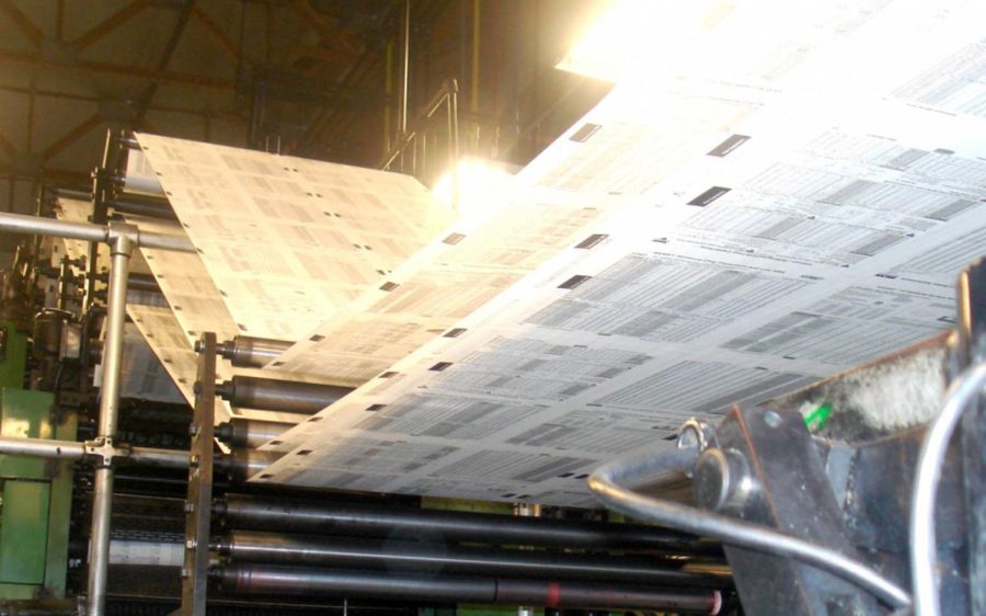 An Advanced Web Offset photo shows part of the Vista printing plant's facility. The plant, the last of its kind serving San Diego County, has since been closed. (Publicity photo)