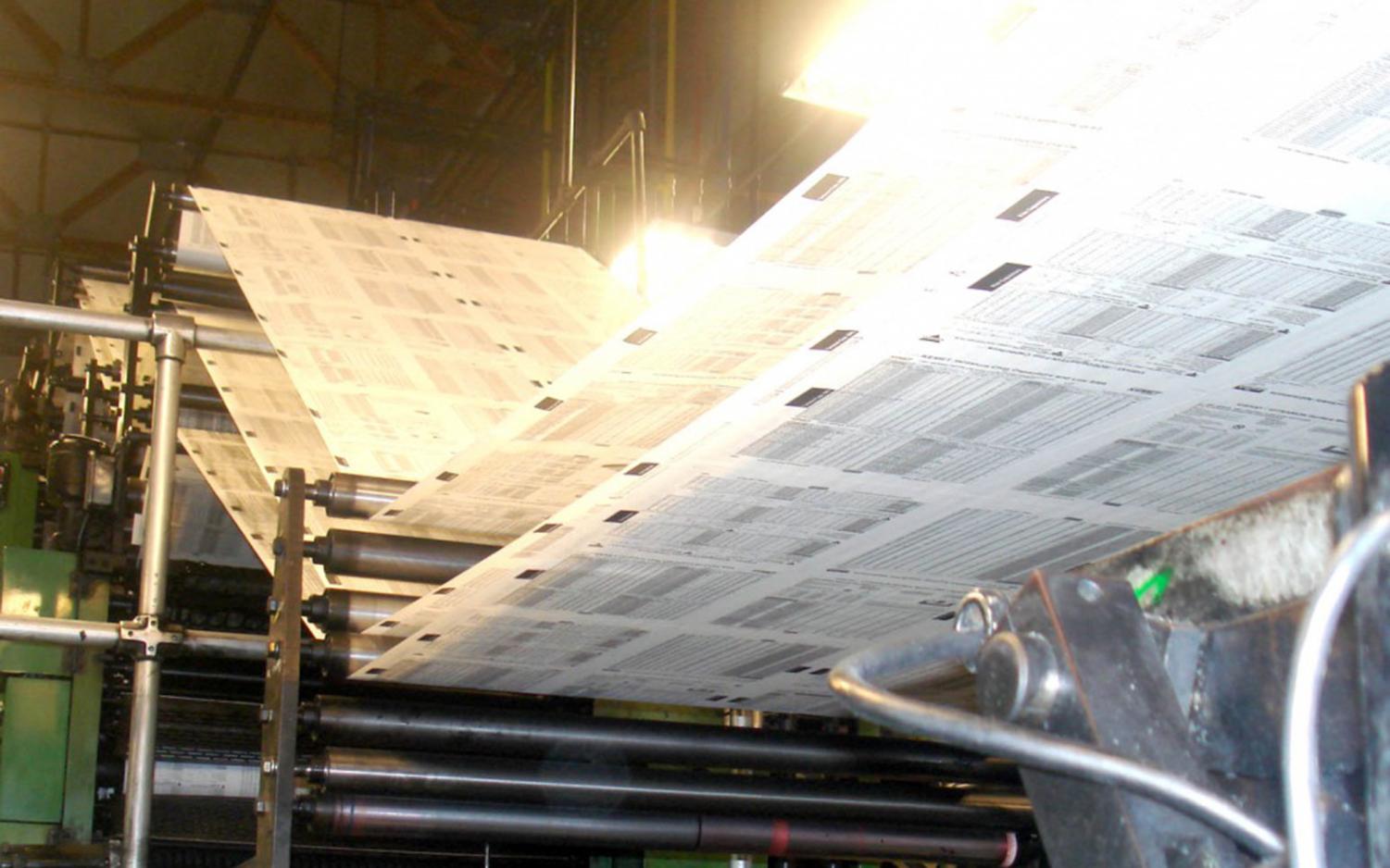 An Advanced Web Offset photo shows part of the Vista printing plant's facility. The plant, the last of its kind serving San Diego County, has since been closed. (Publicity photo)