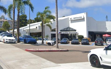 BMW Encinitas, an automotive presence dating back to Harloff Chevrolet along Encinitas Boulevard in the late 1960s, closed on March 20. (Google Street View photo)