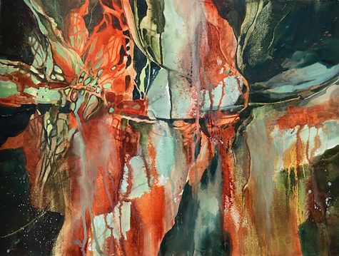 “Fire in Eden,” by Oceanside artist Kathleen Scoggin. (Courtesy image)