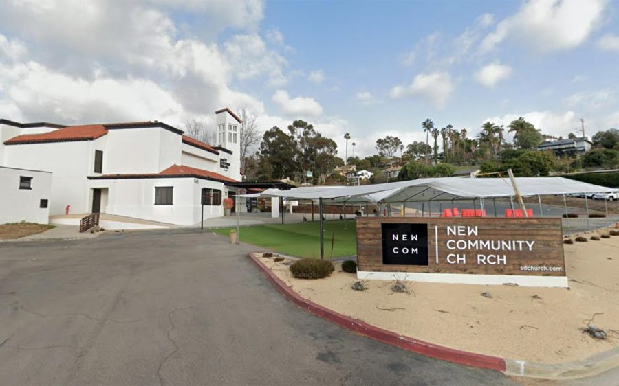 The New Community Church site, located at 165 Eucalyptus Ave. in Vista, is slated for a 176-unit apartment complex. The site is pictured here in December 2022. (Google Street View photo)