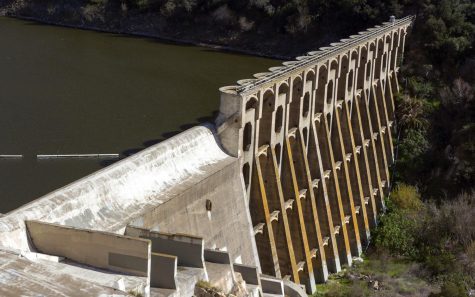 Lake Hodges Dam is shown in an aerial view taken on Feb. 2, 2022. (Photo by Autumn Sky Photography, iStock Getty Images)