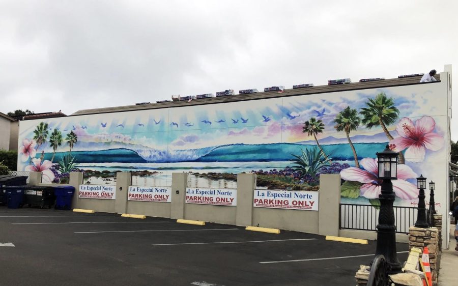 A mural by local artist Kevin Anderson fills the south wall of the new Shatto building in the Encinitas community of Leucadia. (Jim Shatto photo)