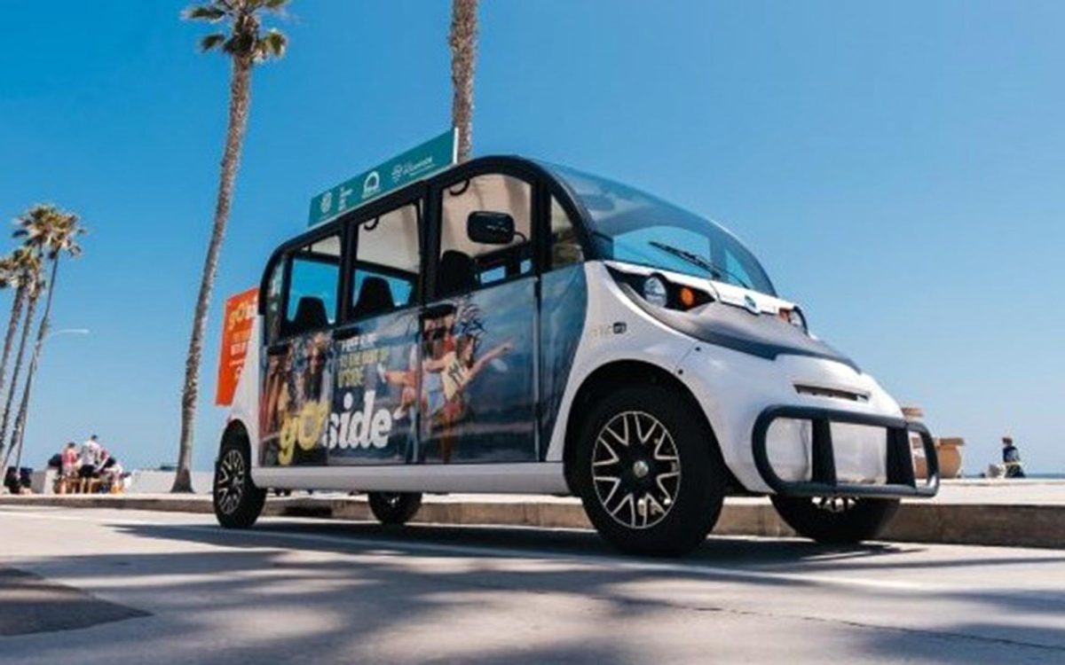 The city of Oceanside brought back the g’Oside community electric shuttle service at the start of July. The service will run for two years. (Oceanside city photo)