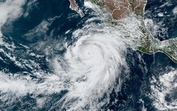 Hurricane Hilary, which formed off the coast of Mexico (pictured in an Aug. 17 satellite image), is predicted to bring potentially heavy rains and high winds as a tropical storm to San Diego County and Southern California on Sunday through Monday. (NOAA National Hurricane Center photo)
