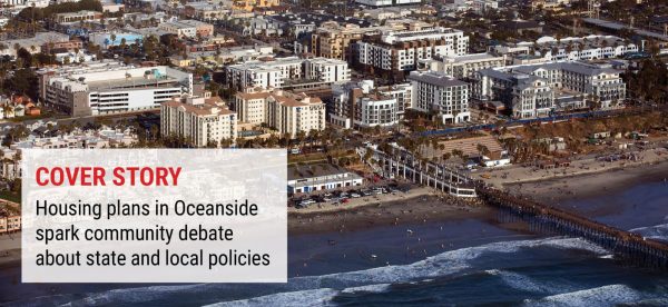 Multistory buildings that include high-density housing are becoming a larger presence in downtown Oceanside, pictured March 2021. (Photo by Matt Gush, iStock Getty Images)