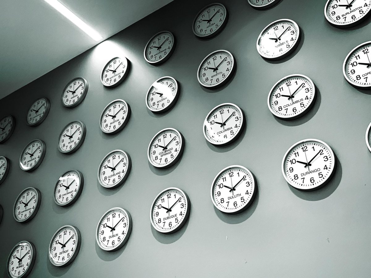 Clocks representing times around the world. (Photo by Kevin Klima, iStock Getty Images)