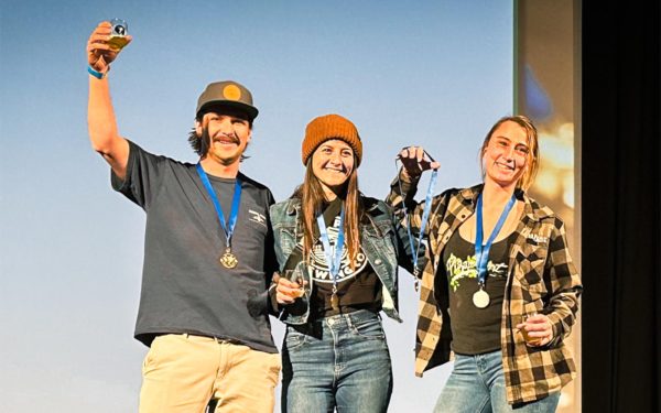 Pizza Port Brewing team members accept one of six medals during the 2024 Brewers Cup of California in Sacramento on March 13. (San Diego Beer News photo)