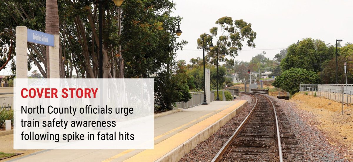 The train tracks near the Encinitas commuter rail station are pictured July 16, 2022. (Photo by Laser1987, iStock Getty Images)