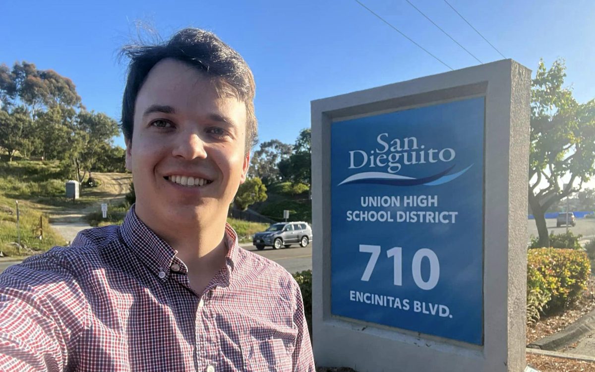 Kevin+Sabellico+stands+outside+the+San+Dieguito+Union+High+School+District+offices+in+Encinitas+in+a+campaign+Facebook+photo+taken+in+April.+Sabellico+is+running+for+district%E2%80%99s+Board+of+Trustees+Area+4+seat%2C+which+covers+the+district%E2%80%99s+southern+region.+%28Sabellico+campaign+social+media+photo%29