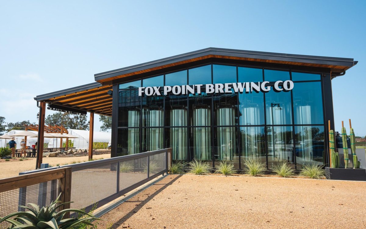 Fox Point Brewing Co., shown in a Fox Point Farms social media image, was noted in a recent report from the Global Wellness Institute as part of the Encinitas development’s focus on sustainability and wellness. The hops for the brewery are grown on site. (Fox Point Farms social media photo by Maria Russo)