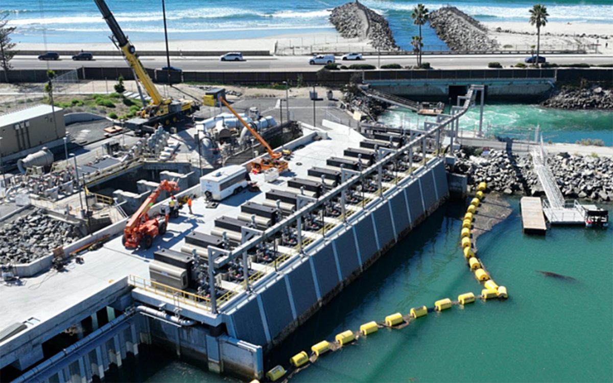 New water intake and discharge facilities in and adjacent to Agua Hedionda Lagoon are now complete at the Claude “Bud” Lewis Carlsbad Desalination Plant in Carlsbad. (San Diego County Water Authority photo)