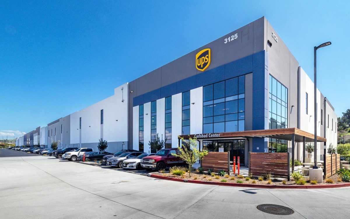 The 228,548-square-foot Raceway Industrial building in Carlsbad, which currently houses UPS, recently sold for nearly $72.9 million. (Courtesy photo)