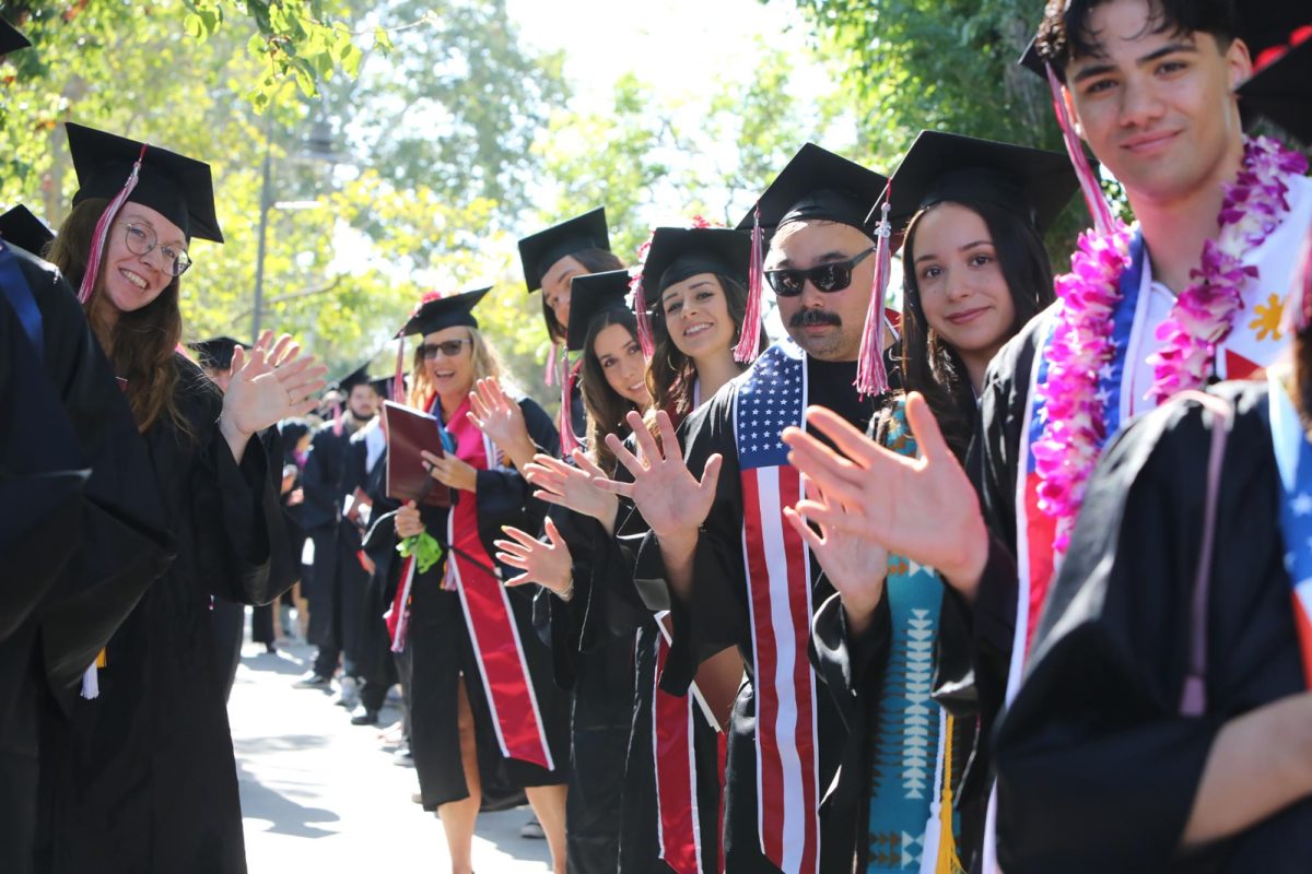 Palomar College students stand ready for graduation May 22 at the San Marcos campus. (Palomar College photo by Maria Bowman)