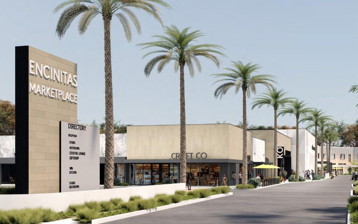 Encinitas Marketplace, originally Wiegand Plaza, is set for a $10 million makeover and Whole Foods Market location. (RDV rendering via Jones Lang LaSalle)