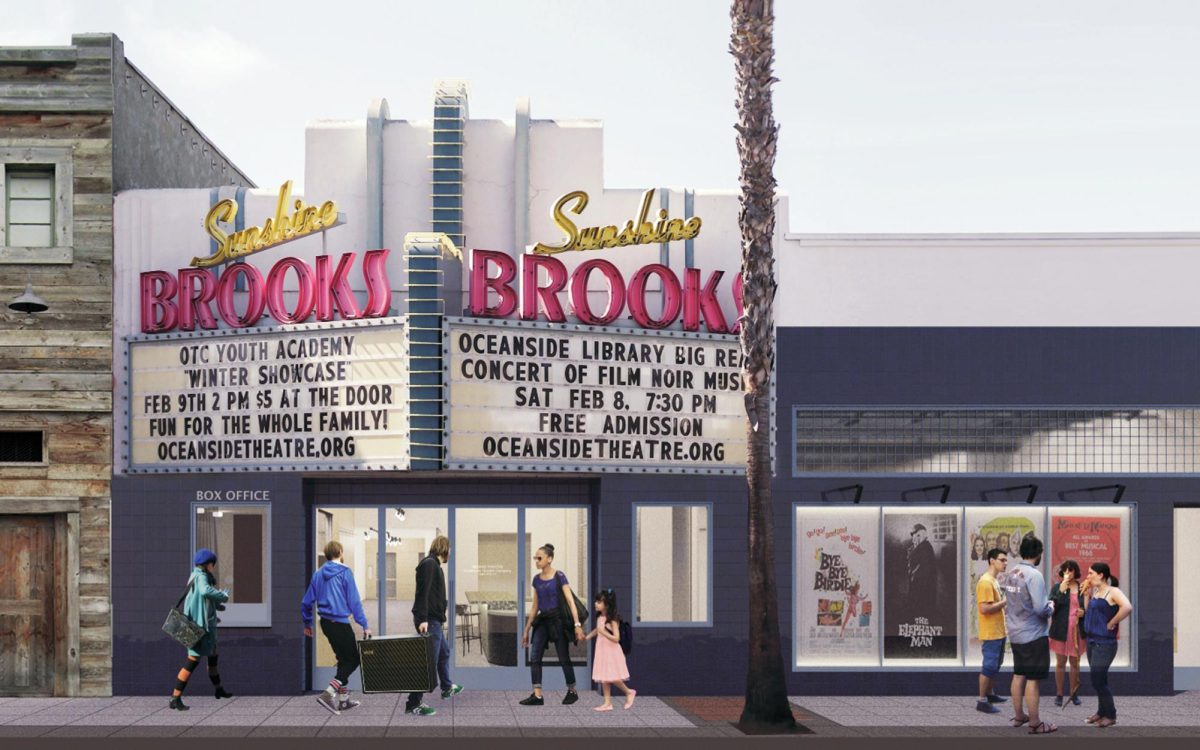 A rendering of the Sunshine Brooks Theater in Oceanside shows what the venue will look like when renovations are complete. (Oceanside Theatre Company photo)